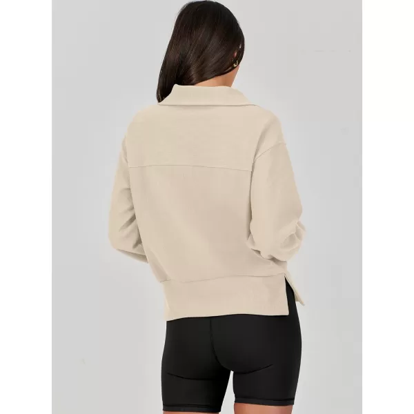 Caracilia Womens Half Zip Pullover Long Sleeve Sweatshirt Cropped Fleece Quarter Hoodie Casual 2023 Y2K Clothes Top