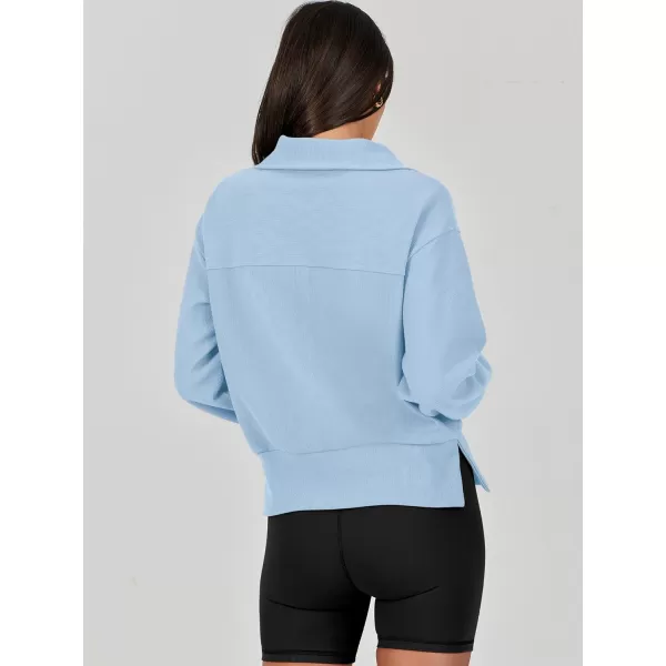 Caracilia Womens Half Zip Pullover Long Sleeve Sweatshirt Cropped Fleece Quarter Hoodie Casual 2023 Y2K Clothes Top