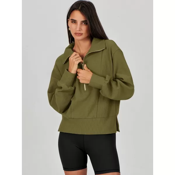 Caracilia Womens Half Zip Pullover Long Sleeve Sweatshirt Cropped Fleece Quarter Hoodie Casual 2023 Y2K Clothes Top