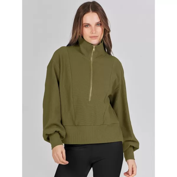 Caracilia Womens Half Zip Pullover Long Sleeve Sweatshirt Cropped Fleece Quarter Hoodie Casual 2023 Y2K Clothes Top