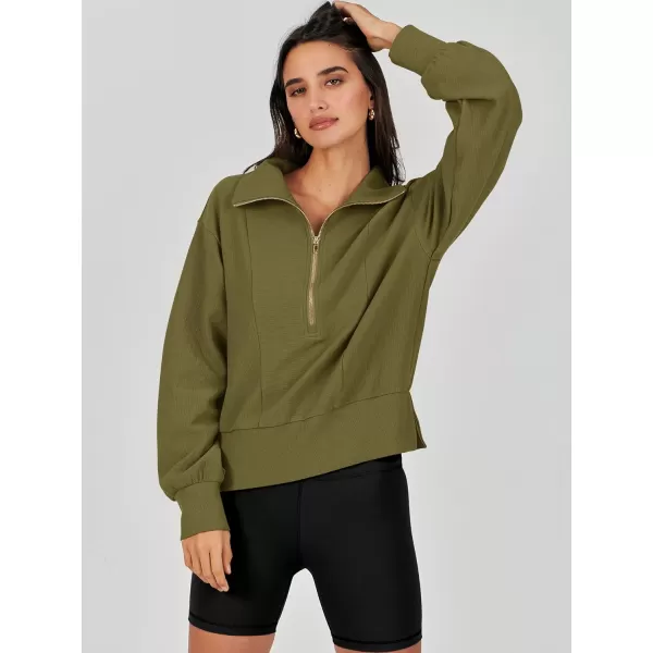 Caracilia Womens Half Zip Pullover Long Sleeve Sweatshirt Cropped Fleece Quarter Hoodie Casual 2023 Y2K Clothes Top