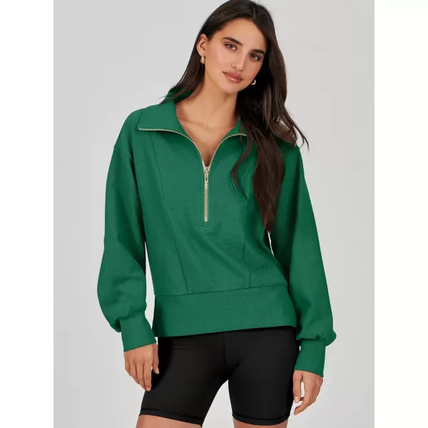 Caracilia Womens Half Zip Pullover Long Sleeve Sweatshirt Cropped Fleece Quarter Hoodie Casual 2023 Y2K Clothes Top