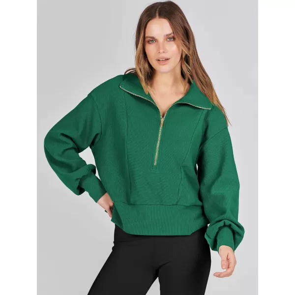 Caracilia Womens Half Zip Pullover Long Sleeve Sweatshirt Cropped Fleece Quarter Hoodie Casual 2023 Y2K Clothes Top