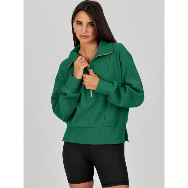 Caracilia Womens Half Zip Pullover Long Sleeve Sweatshirt Cropped Fleece Quarter Hoodie Casual 2023 Y2K Clothes Top