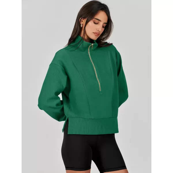 Caracilia Womens Half Zip Pullover Long Sleeve Sweatshirt Cropped Fleece Quarter Hoodie Casual 2023 Y2K Clothes Top