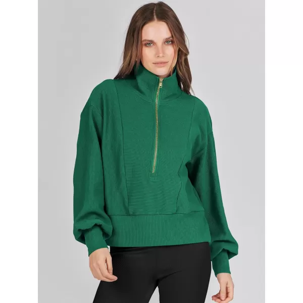 Caracilia Womens Half Zip Pullover Long Sleeve Sweatshirt Cropped Fleece Quarter Hoodie Casual 2023 Y2K Clothes Top