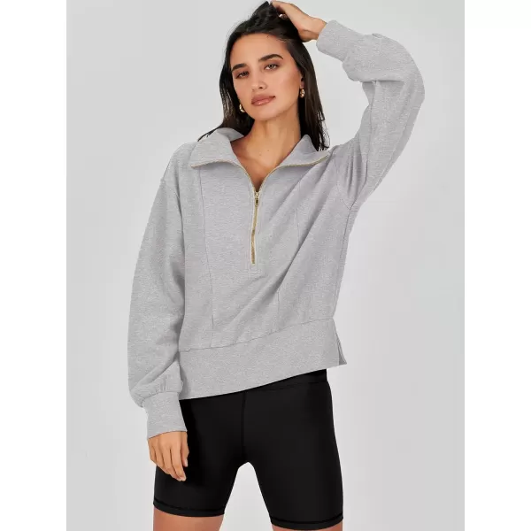 Caracilia Womens Half Zip Pullover Long Sleeve Sweatshirt Cropped Fleece Quarter Hoodie Casual 2023 Y2K Clothes Top
