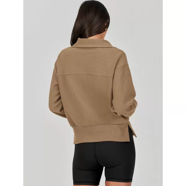 Caracilia Womens Half Zip Pullover Long Sleeve Sweatshirt Cropped Fleece Quarter Hoodie Casual 2023 Y2K Clothes Top