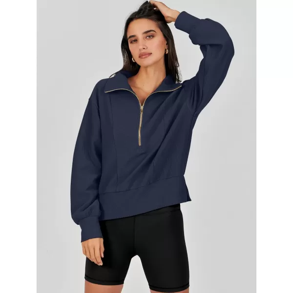 Caracilia Womens Half Zip Pullover Long Sleeve Sweatshirt Cropped Fleece Quarter Hoodie Casual 2023 Y2K Clothes Top