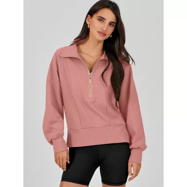 Caracilia Womens Half Zip Pullover Long Sleeve Sweatshirt Cropped Fleece Quarter Hoodie Casual 2023 Y2K Clothes Top