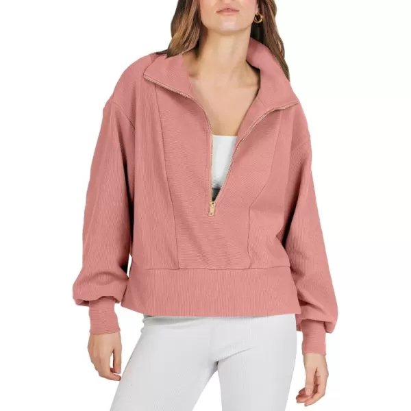 Caracilia Womens Half Zip Pullover Long Sleeve Sweatshirt Cropped Fleece Quarter Hoodie Casual 2023 Y2K Clothes Top