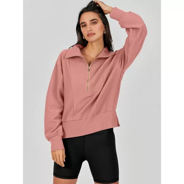 Caracilia Womens Half Zip Pullover Long Sleeve Sweatshirt Cropped Fleece Quarter Hoodie Casual 2023 Y2K Clothes Top