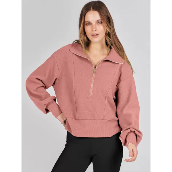 Caracilia Womens Half Zip Pullover Long Sleeve Sweatshirt Cropped Fleece Quarter Hoodie Casual 2023 Y2K Clothes Top
