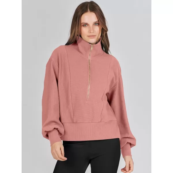 Caracilia Womens Half Zip Pullover Long Sleeve Sweatshirt Cropped Fleece Quarter Hoodie Casual 2023 Y2K Clothes Top