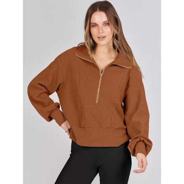Caracilia Womens Half Zip Pullover Long Sleeve Sweatshirt Cropped Fleece Quarter Hoodie Casual 2023 Y2K Clothes Top