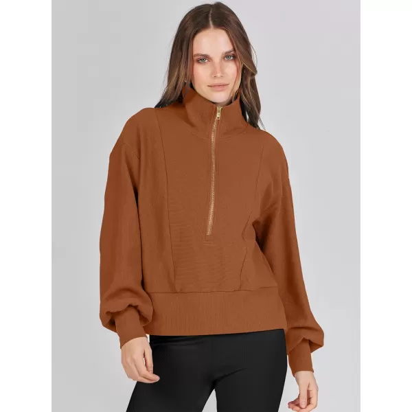 Caracilia Womens Half Zip Pullover Long Sleeve Sweatshirt Cropped Fleece Quarter Hoodie Casual 2023 Y2K Clothes Top