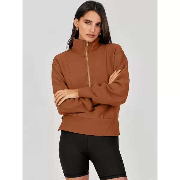 Caracilia Womens Half Zip Pullover Long Sleeve Sweatshirt Cropped Fleece Quarter Hoodie Casual 2023 Y2K Clothes Top