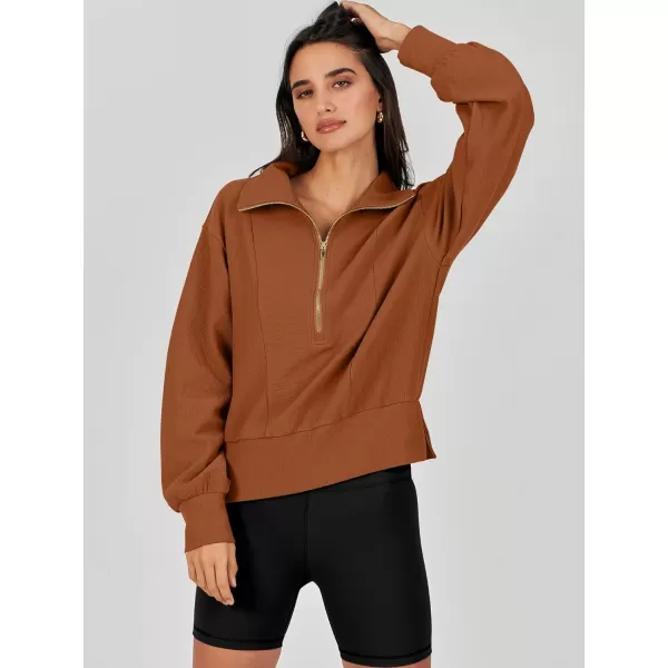 Caracilia Womens Half Zip Pullover Long Sleeve Sweatshirt Cropped Fleece Quarter Hoodie Casual 2023 Y2K Clothes Top