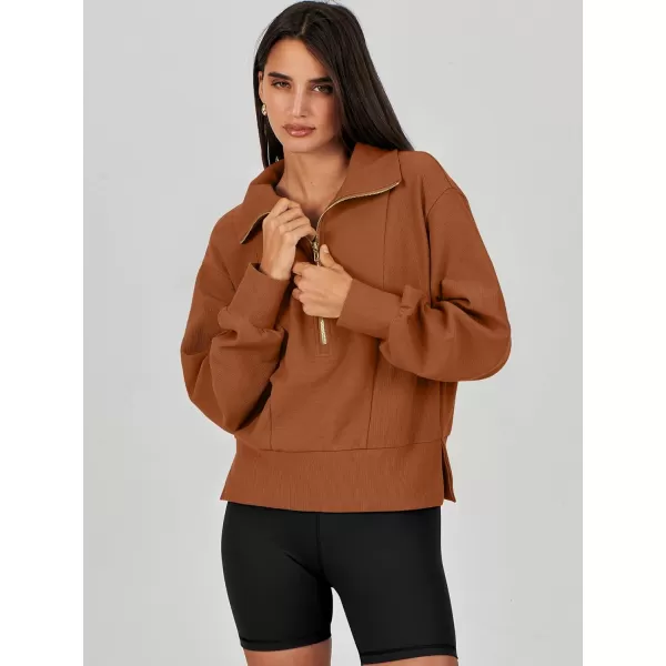 Caracilia Womens Half Zip Pullover Long Sleeve Sweatshirt Cropped Fleece Quarter Hoodie Casual 2023 Y2K Clothes Top