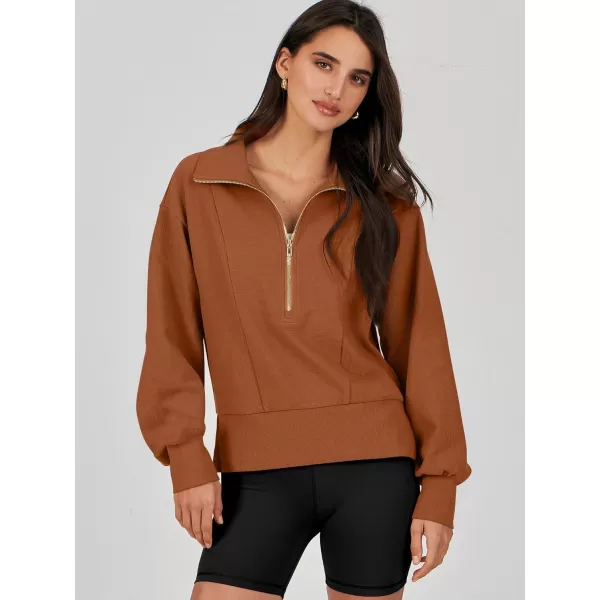 Caracilia Womens Half Zip Pullover Long Sleeve Sweatshirt Cropped Fleece Quarter Hoodie Casual 2023 Y2K Clothes Top