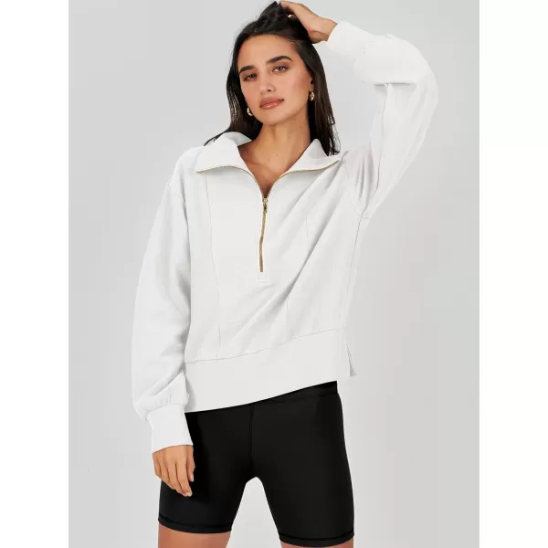 Caracilia Womens Half Zip Pullover Long Sleeve Sweatshirt Cropped Fleece Quarter Hoodie Casual 2023 Y2K Clothes Top