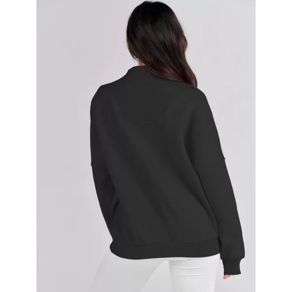 Caracilia Womens Half Zip Sweatshirts Long Sleeve Oversized Fleece Crop Hoodies Teen Girls Pullover Y2K Fall Fashion