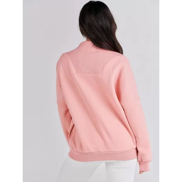 Caracilia Womens Half Zip Sweatshirts Long Sleeve Oversized Fleece Crop Hoodies Teen Girls Pullover Y2K Fall Fashion