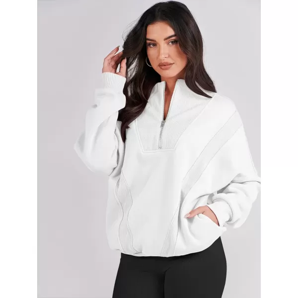 Caracilia Womens Half Zip Sweatshirts Long Sleeve Oversized Fleece Crop Hoodies Teen Girls Pullover Y2K Fall Fashion
