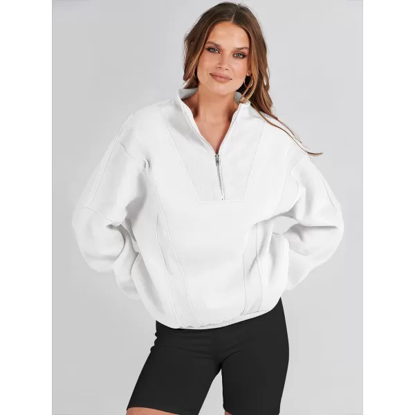 Caracilia Womens Half Zip Sweatshirts Long Sleeve Oversized Fleece Crop Hoodies Teen Girls Pullover Y2K Fall Fashion