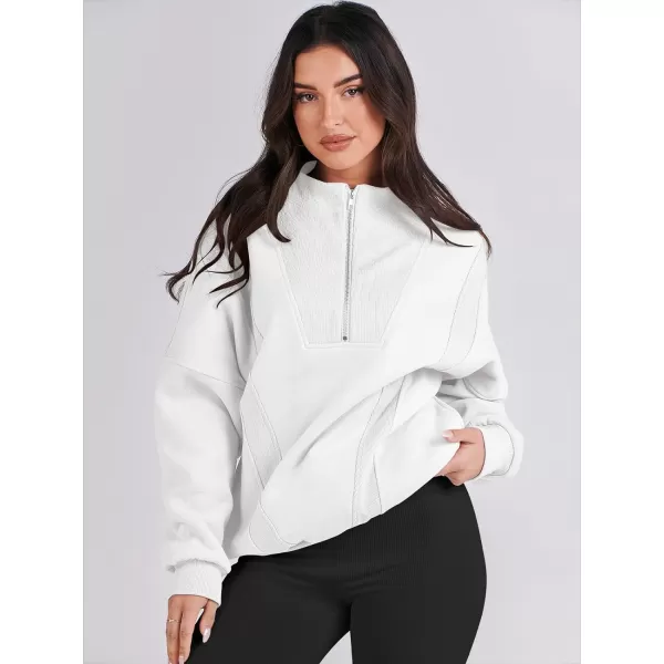 Caracilia Womens Half Zip Sweatshirts Long Sleeve Oversized Fleece Crop Hoodies Teen Girls Pullover Y2K Fall Fashion