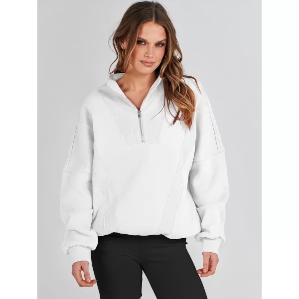 Caracilia Womens Half Zip Sweatshirts Long Sleeve Oversized Fleece Crop Hoodies Teen Girls Pullover Y2K Fall Fashion