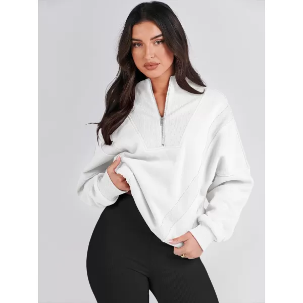 Caracilia Womens Half Zip Sweatshirts Long Sleeve Oversized Fleece Crop Hoodies Teen Girls Pullover Y2K Fall Fashion