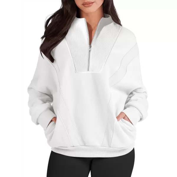 Caracilia Womens Half Zip Sweatshirts Long Sleeve Oversized Fleece Crop Hoodies Teen Girls Pullover Y2K Fall Fashion