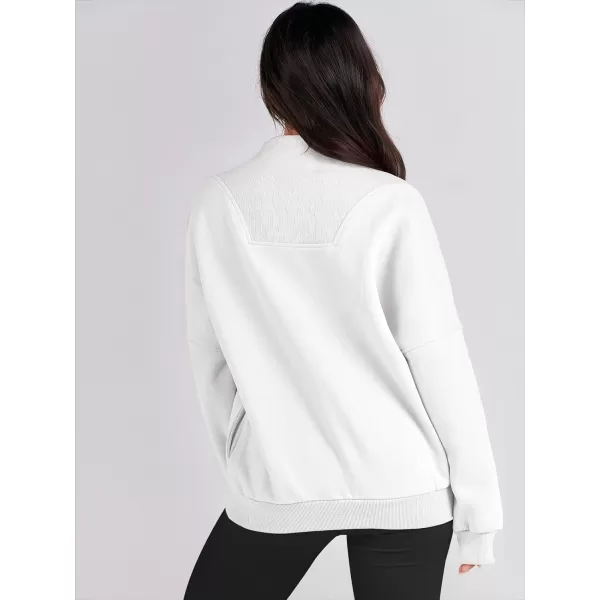 Caracilia Womens Half Zip Sweatshirts Long Sleeve Oversized Fleece Crop Hoodies Teen Girls Pullover Y2K Fall Fashion