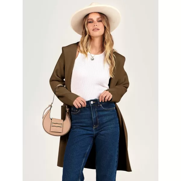 Caracilia Women's Hooded Cardigan Long Sleeve Open Front Casual Oversized Knit Sweater Jacket Coat with Pockets