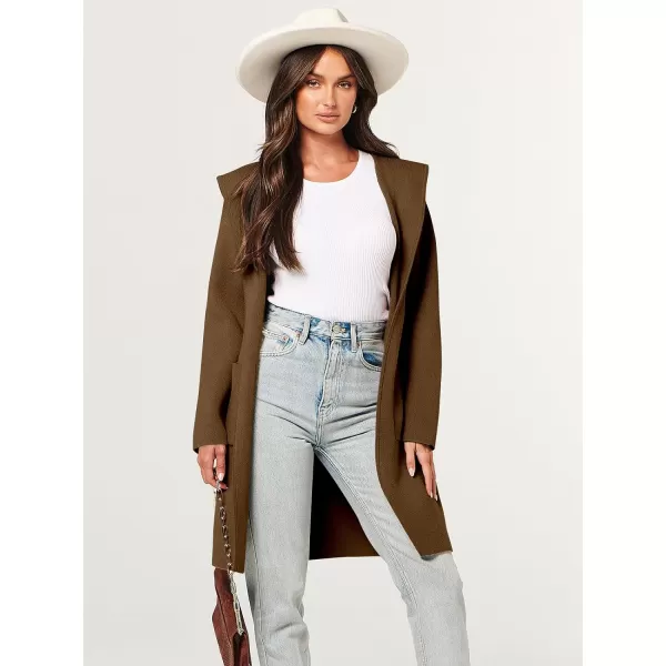Caracilia Women's Hooded Cardigan Long Sleeve Open Front Casual Oversized Knit Sweater Jacket Coat with Pockets