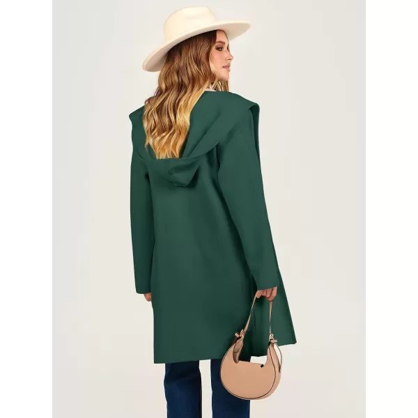 Caracilia Women's Hooded Cardigan Long Sleeve Open Front Casual Oversized Knit Sweater Jacket Coat with Pockets