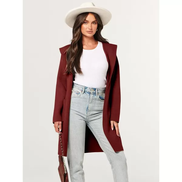 Caracilia Women's Hooded Cardigan Long Sleeve Open Front Casual Oversized Knit Sweater Jacket Coat with Pockets