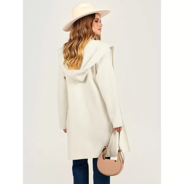 Caracilia Women's Hooded Cardigan Long Sleeve Open Front Casual Oversized Knit Sweater Jacket Coat with Pockets