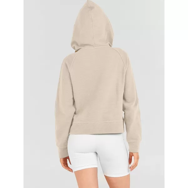 Caracilia Womens Hoodies Long Sleeve Half Zip Fleece Oversized Crop Pullover Sweatshirts with Pockets Thumb Hole