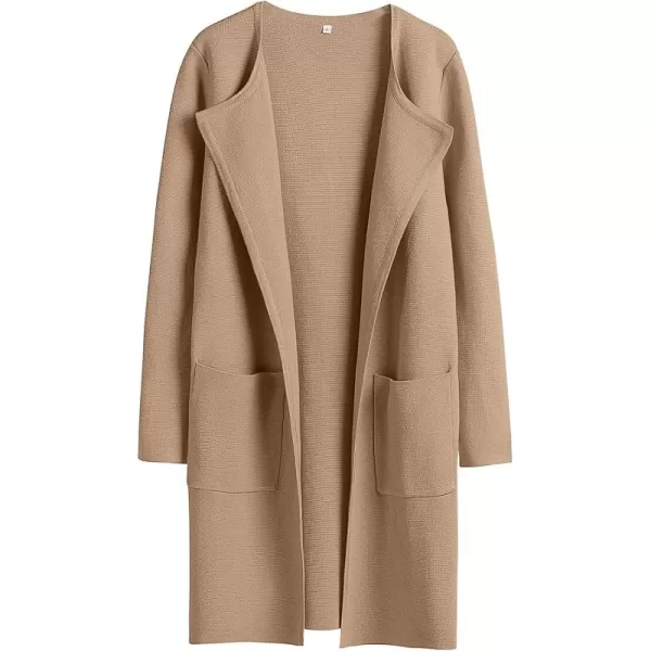 Caracilia Womens Knit Cardigan Sweaters Oversized Open Front Long Sleeve Lapel Casual Jacket 2023 Fall Coat Dressy Coatigan