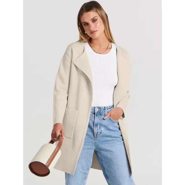 Caracilia Womens Knit Cardigan Sweaters Oversized Open Front Long Sleeve Lapel Casual Jacket 2023 Fall Coat Dressy Coatigan