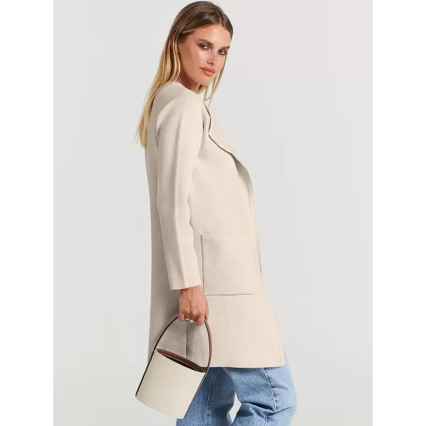 Caracilia Womens Knit Cardigan Sweaters Oversized Open Front Long Sleeve Lapel Casual Jacket 2023 Fall Coat Dressy Coatigan