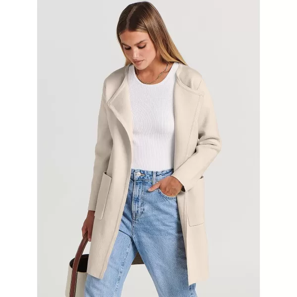 Caracilia Womens Knit Cardigan Sweaters Oversized Open Front Long Sleeve Lapel Casual Jacket 2023 Fall Coat Dressy Coatigan