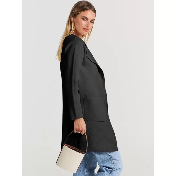 Caracilia Womens Knit Cardigan Sweaters Oversized Open Front Long Sleeve Lapel Casual Jacket 2023 Fall Coat Dressy Coatigan