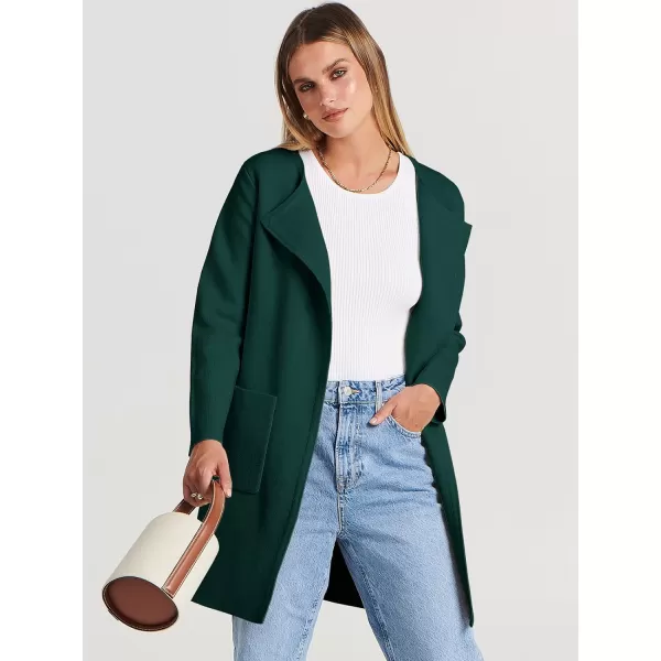 Caracilia Womens Knit Cardigan Sweaters Oversized Open Front Long Sleeve Lapel Casual Jacket 2023 Fall Coat Dressy Coatigan