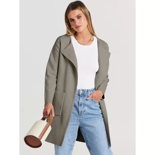 Caracilia Womens Knit Cardigan Sweaters Oversized Open Front Long Sleeve Lapel Casual Jacket 2023 Fall Coat Dressy Coatigan