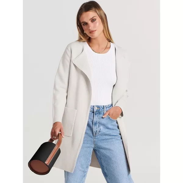 Caracilia Womens Knit Cardigan Sweaters Oversized Open Front Long Sleeve Lapel Casual Jacket 2023 Fall Coat Dressy Coatigan