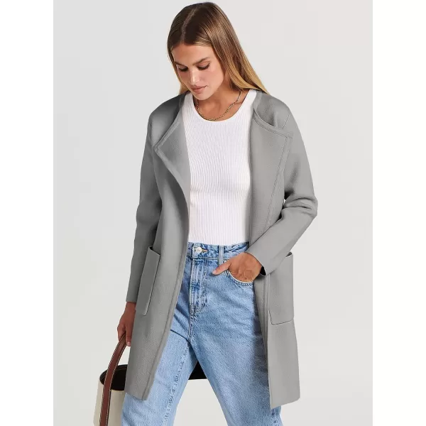 Caracilia Womens Knit Cardigan Sweaters Oversized Open Front Long Sleeve Lapel Casual Jacket 2023 Fall Coat Dressy Coatigan