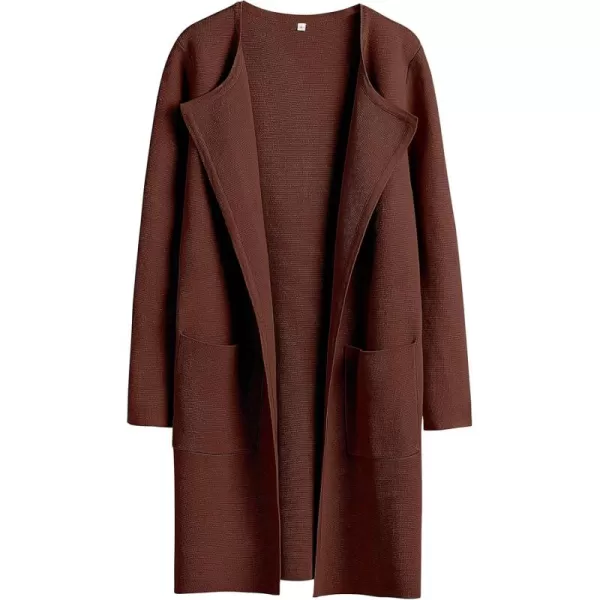 Caracilia Womens Knit Cardigan Sweaters Oversized Open Front Long Sleeve Lapel Casual Jacket 2023 Fall Coat Dressy Coatigan